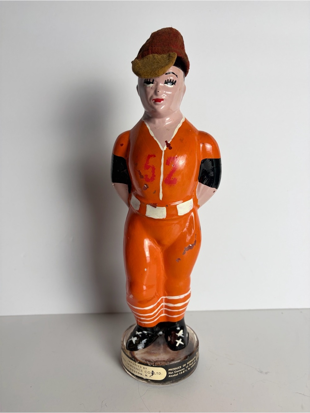 Vintage John Lawerence Decanter Baseball Player, Livingston, NJ - Portugal